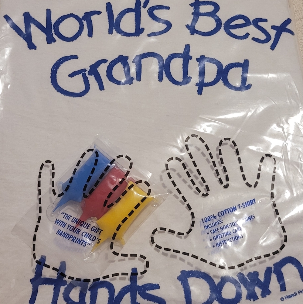 Blue and Red Handprint Gift Wrap for Party Supplies